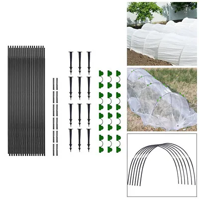 Greenhouse Hoops Plant Grow Tunnel Garden Support Frame & Plant Protective Net • £9.78