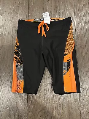 Mens Speedo Endurance Spandex Jammers Compression Shorts 28 Swimsuit Orange • $24.50