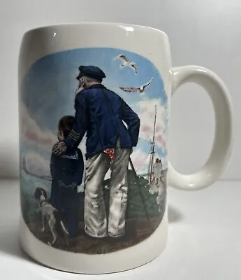 Collector's Stein Norman Rockwell Collection Looking Out To Sea Mug Cup Boy Dog • $10.99