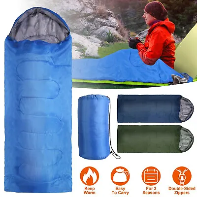 3 Season Sleeping BagWaterproof Camping Sleeping BagEnvelope Single Zip Bag • £11.92