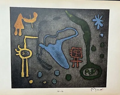 Joan Miro Lithograph Print Artist Signed COA Motility Maeght GalerieFramed 14x17 • $1650