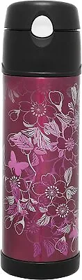 $31.42 • Buy NEW Thermos S/Steel Vacuum Insulated Hydration Drink Bottle 530ml Floral Magenta