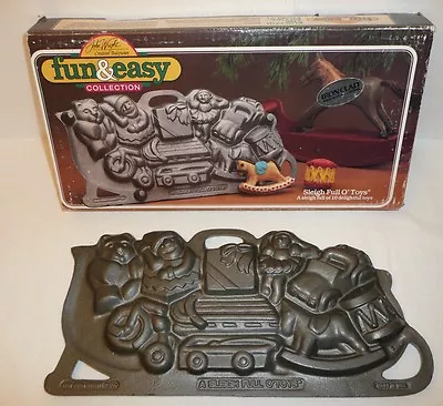 Christmas Baking Mold Pan John Wright Bakeware A Sleigh Full Of O Toys Vtg Xmas • $17.46