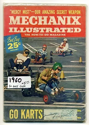 Vintage Mechanix Illustrated How-To-Do Magazine January 1960 Go Karts Mercy Mist • $15