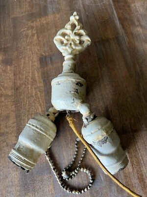 $24.99 • Buy Antique Salvaged Double Cluster Socket With Cast Iron Final