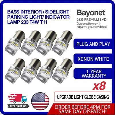 8x 1815 T4W Pure White BA9S LED Instrument Panel Gauge Dash Interior Light Bulb • $12.24