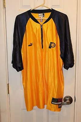 Gold / Blue Indiana Pacers 1/4 Zip Short-sleeve Stitched Warm-up Shirt - XXL • $24.99