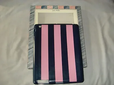 JACK WILLS RUSKIN TABLET CASE - Navy/ Pink - FITS IPAD 3rd GENERATION - G COND • £6.99