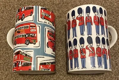 Cath Kidston Bone China London Mugs X2 Beefeater & London Bus Churchill NEW • £12.99