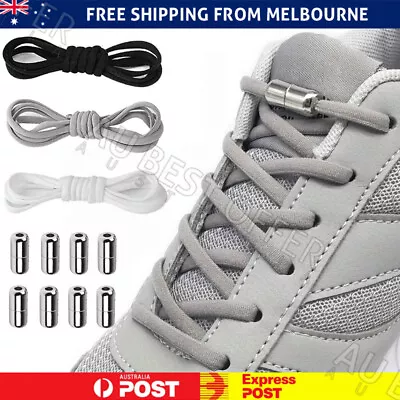 No Tie Elastic Locked Lock Shoelaces Lazy Laces Sneakers For Kids Adults  AU • $5.97