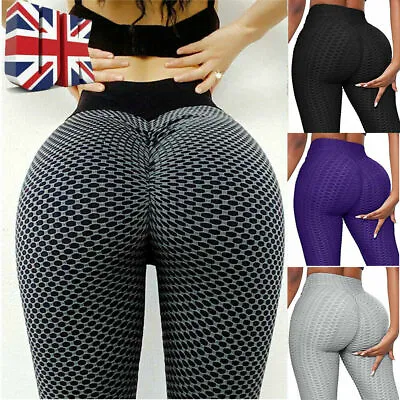 £8.99 • Buy Women Yoga Pants High Waist Anti-Cellulite Leggings Bum Butt Lift Sports Gym-UK