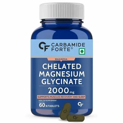 Carbamide Forte Chelated Magnesium Glycinate Supplement - 60 Veg Tablets • £19.50