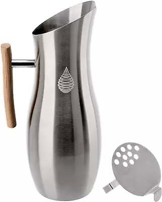 Invigorated Water Stainless Steel Pitcher With Lid - Metal Pitcher With Ice Guar • $69.99