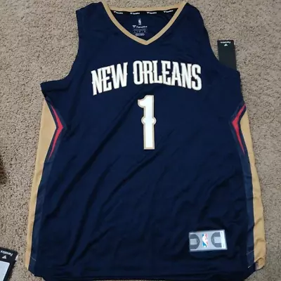 ZION WILLIAMSON Fanatics Navy Jersey Adult L Large New Orleans Pelicans NEW NWT • $35