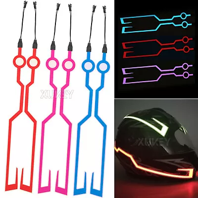 Motorcycle LED Helmet Light Strip Motor Bike Night Riding Luminous Light Signal • £6.32