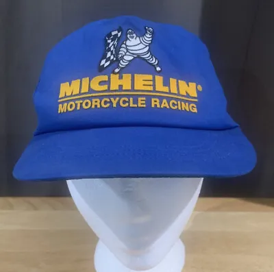 Vintage Michelin Man Motorcycle Racing Hat USA SnapBack Trucker Mechanic • $79.99