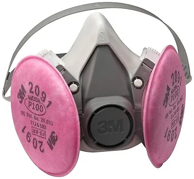 3M SMALL Half Face Respirator Facepiece Mask & 2- 2091 P100 Particulate Filters • $24.89