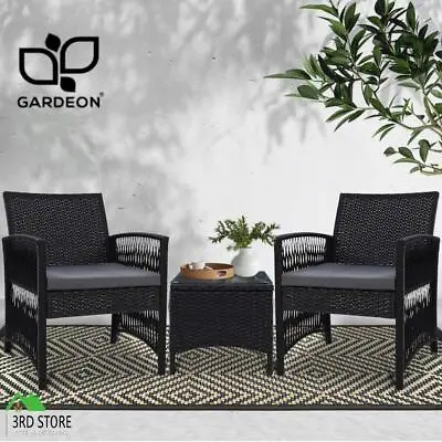 $171 • Buy Gardeon Patio Furniture Outdoor Bistro Set Dining Chairs Setting 3 Piece Wicker
