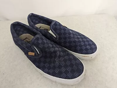 Vans Classic Slip On California Blue Check Sneakers Trainers Size Mens 11 • £14.95