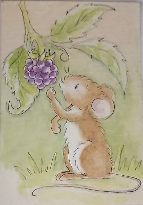 Original ACEO Watercolour And Pen Painting  'Blackberry  Thief' • £2.99