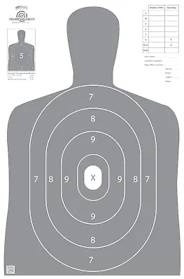 25x Paper Shooting Targets Gun Range Rifle Pistol Handguns Gray Silhouette 23x35 • $23.89