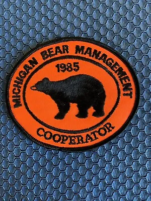 Vtg Rare DNR Michigan Bear Management Cooperator 1985 Patch Badge New Oval. • $14.68