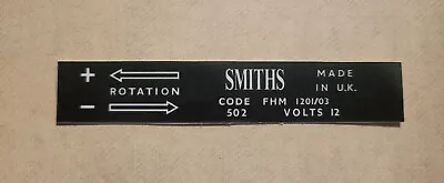 SMITHS Heater Motor Label Sticker Decal MGB 1201/03 Concours 70's Reproduction • $4