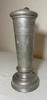 Vintage 45' Beer Stein Pewter Archery Longbow Hand Engraved Award Trophy Pitcher • $274.99