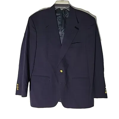 John Alexander Blazer Men 40S Blue Wool Vintage Hartmarx Gold Crest Buttons • $70