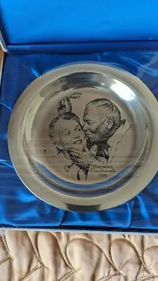 Franklin Mint Norman Rockwell Christmas Plate Sterling 1971 Edition • $67