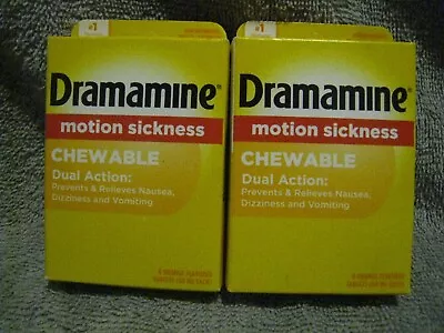 Dramamine Motion Sickness Relief Chewable 4 Orange Tabs Lot Of 2 Exp 04/2024 NEW • $11.75