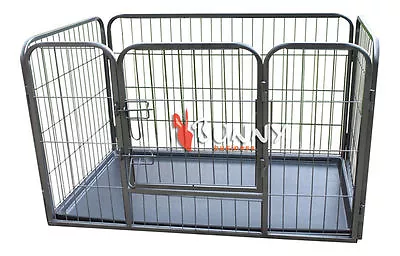 £59.99 • Buy Heavy Duty 4 Piece Puppy Dog Play Pen Run Enclosure Welping Playpen With Floor 4
