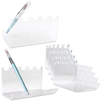 6pcs Premium Clear Acrylic 5 Slot Nail Art Brush Pen Display Holder Stand • $21.99