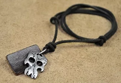 PN48 Cool Mens Surfer Beach Genuine Black Leather Choker Necklace Special Skull • $8.50