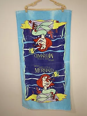 Vintage FRANCO The Little Mermaid Disney Bath Beach Towel 23  By 43  90s Faded • $9.99