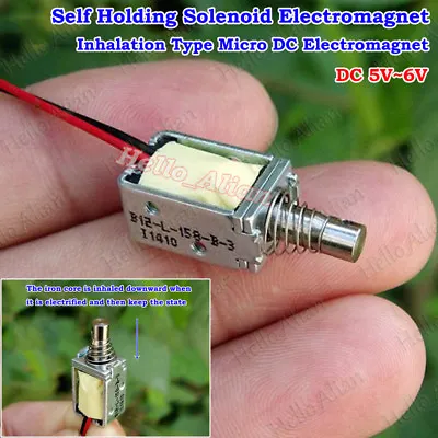 DC 5V 6V Suction Type Open Frame Self Holding Micro DC Solenoid Electromagnet • $3.45