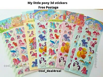 MY LITTLE PONY CUSTOM 3D PUFFY STYLISH STICKERS SHEETS Party Bag Filler Birthday • £3.99