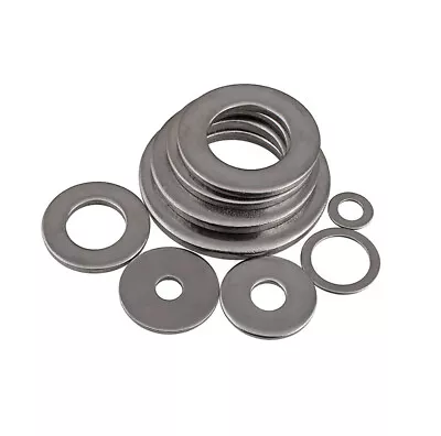 Flat Washer A2 Stainless Steel Washer M3~M30 Metric Metal Thickened Round Meson • $1.75