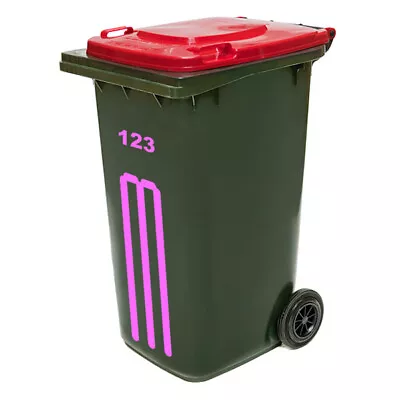 Cricket Stump Wicket Wheelie Rubbish Bin Stickers Wall Decal Vinyl House Numbers • $12