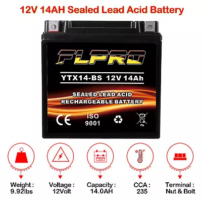 YTX14-BS Motorcycle ATV Battery High Performance For Honda Suzuki Yamaha Scooter • $42.95