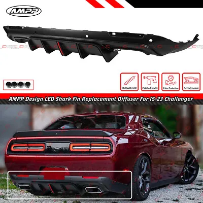 For 15-23 Dodge Challenger AMPP LED Matte Black Rear Bumper Diffuser Replacement • $204.99