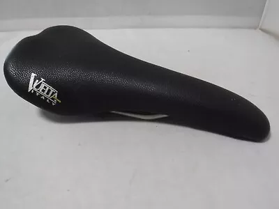 Vtg Selle Bassano Vuelta Bike Saddle Black Leather Made In Italy Slims • $29.99