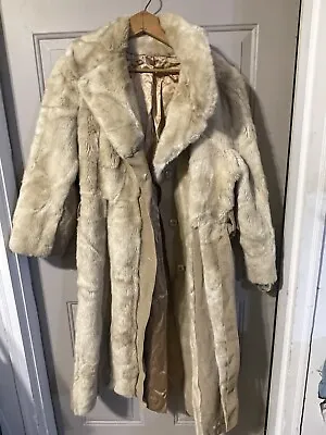 Vintage Tissavel Faux Fur And Leather Coat. France • $41.25