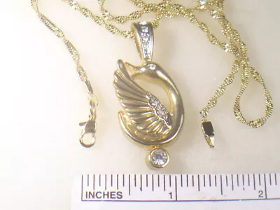 Vintage  Designer Signed   Pendant   Necklace  With Swaeovski  Crystals Dp036 • $11.95