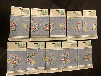 NEW Lot 10 Martha Stewart Decorative Wall Border 50 Yards Floral Periwinkle 1997 • $80