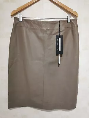 BNWT Women's M&S Autograph Exclusive Leather Skirt 2 Way Zip UK14 W31 XL23  BX28 • £49.99