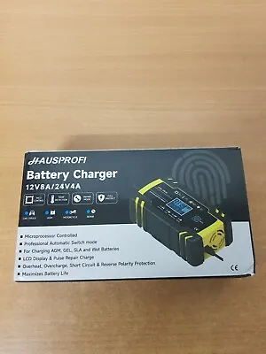 HAUSPROFI Car Battery Charger 12V/24V 8Amp Automatic Battery Charger 3 Stage • £19.99