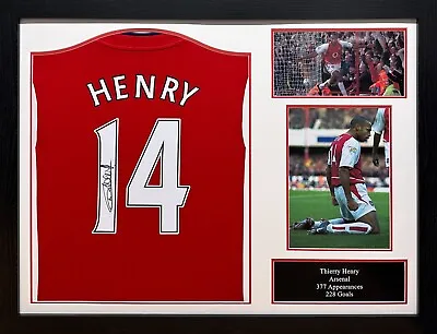 Thierry Henry Framed Signed Arsenal Football Shirt With Proof Allstars Exclusive • £399.99