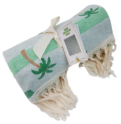Disney Store Mickey Mouse Tropical Hideaway Woven Throw Picnic Blanket Cotton • £31.99