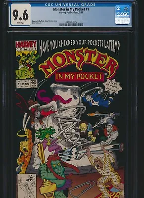 Monster In My Pocket 1 Harvey 1991 CGC 9.6 White Pgs. HTF Free S/H! • $229.95